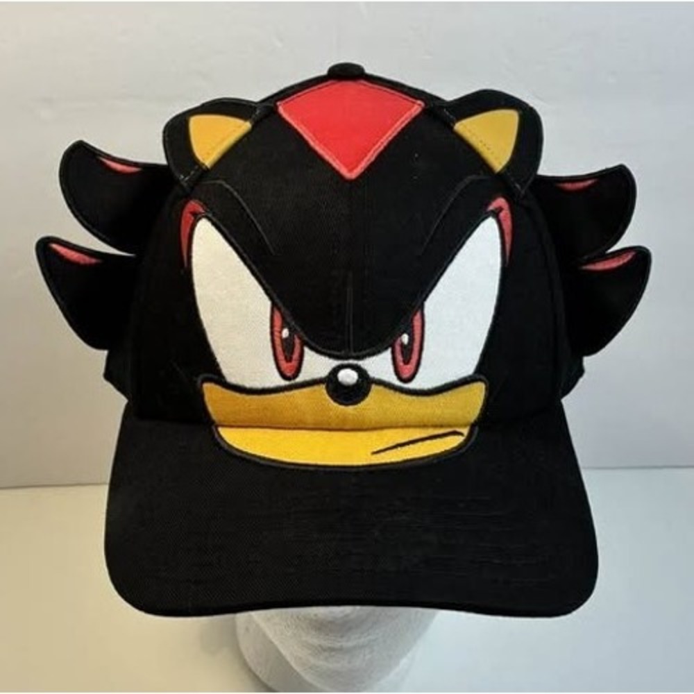Sonic the Hedgehog Shadow Character Snapback Hat 3D Ears Black OSFM SEGA New